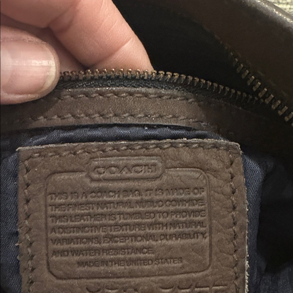 Coach Brown suede bucket crossbody bag with adjustable strap - Picture 9 of 9